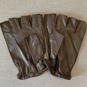 Genuine Leather Fingerless Gloves